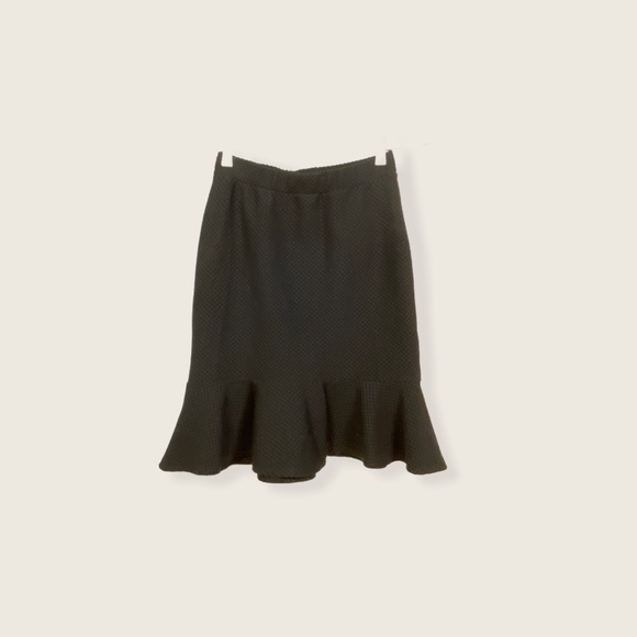 Mandy Evans Black Waffle Knit Crepe Peplum Skirt - Picture 2 of 9